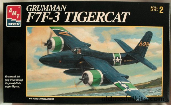 AMT 1/48 Grumman F7F-3 Tigercat - Marines or Navy - (F7F3), 8843 plastic model kit